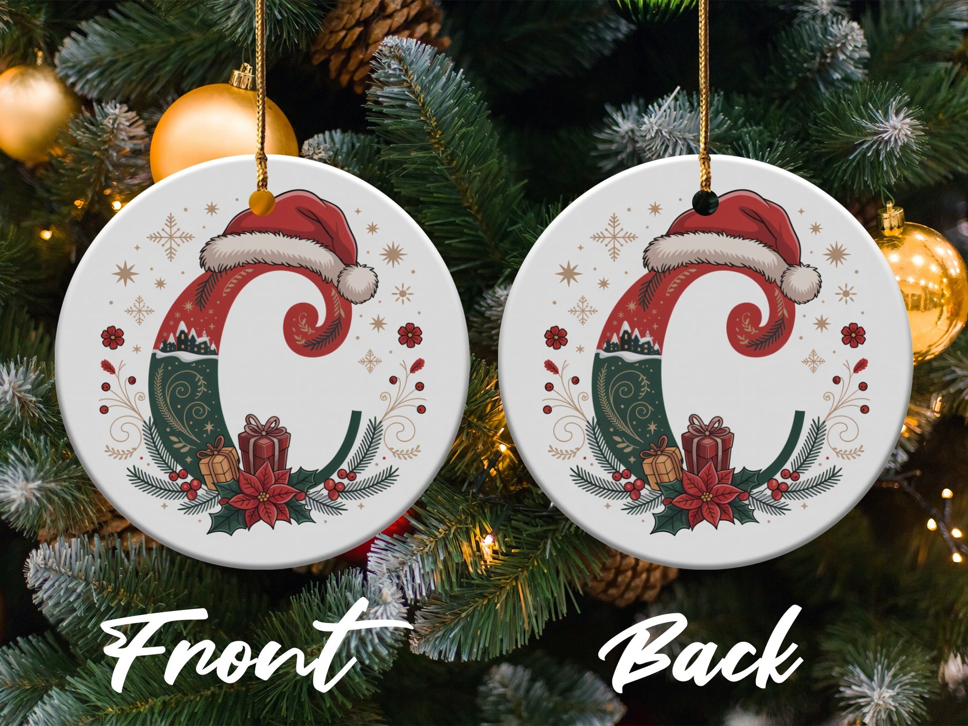 Festive Elf Hat Design Christmas Ornament product type