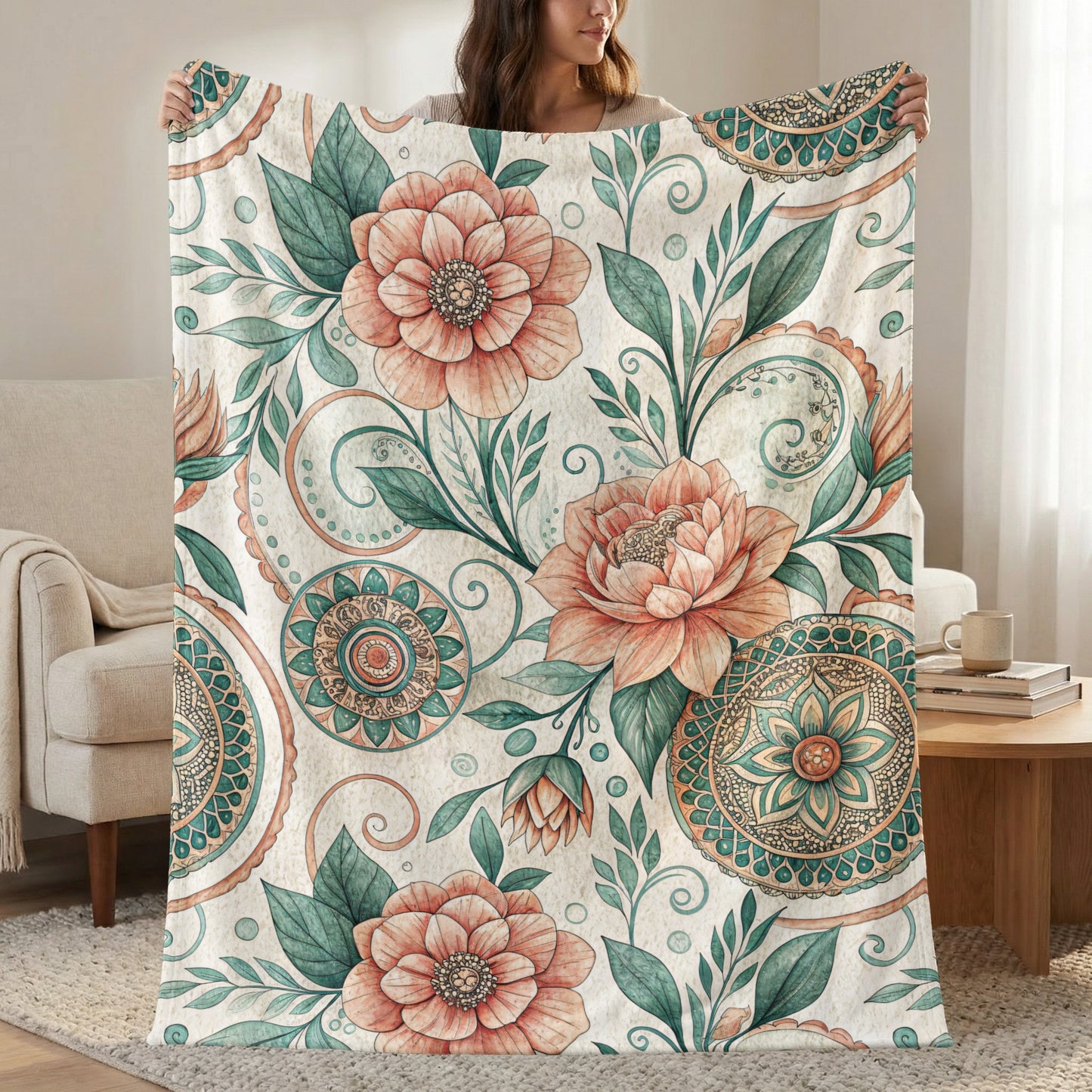 Artistic Vintage Floral Garden Inspired Artwork Velveteen Plush Blankets - Walk Greener