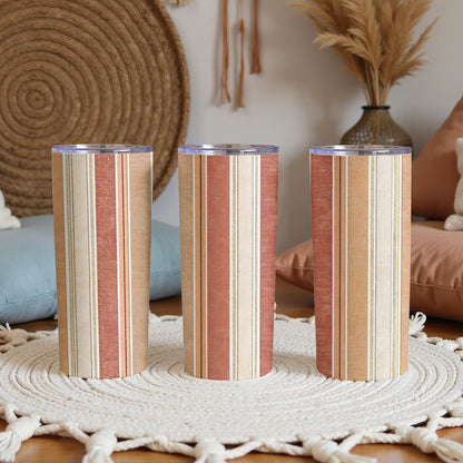 Rustic Striped Tumbler for Home and Office Decor