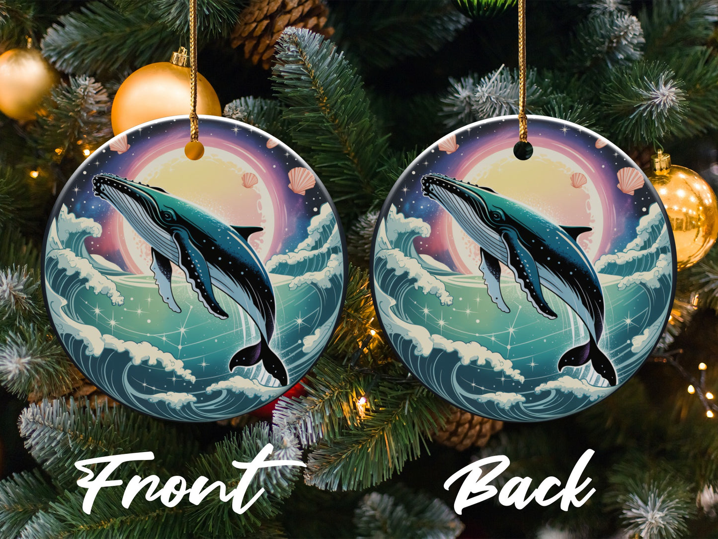 Stunning Ocean Whale Decked Christmas Ornament product type