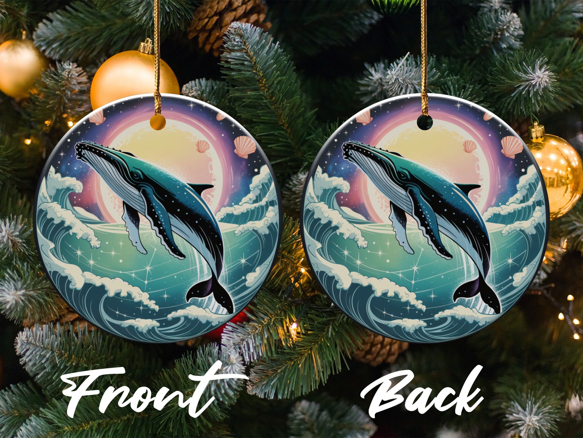Stunning Ocean Whale Decked Christmas Ornament product type