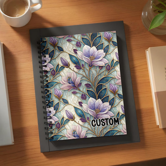 Elegant Custom Floral Design Spiral Notebook for Daily Use