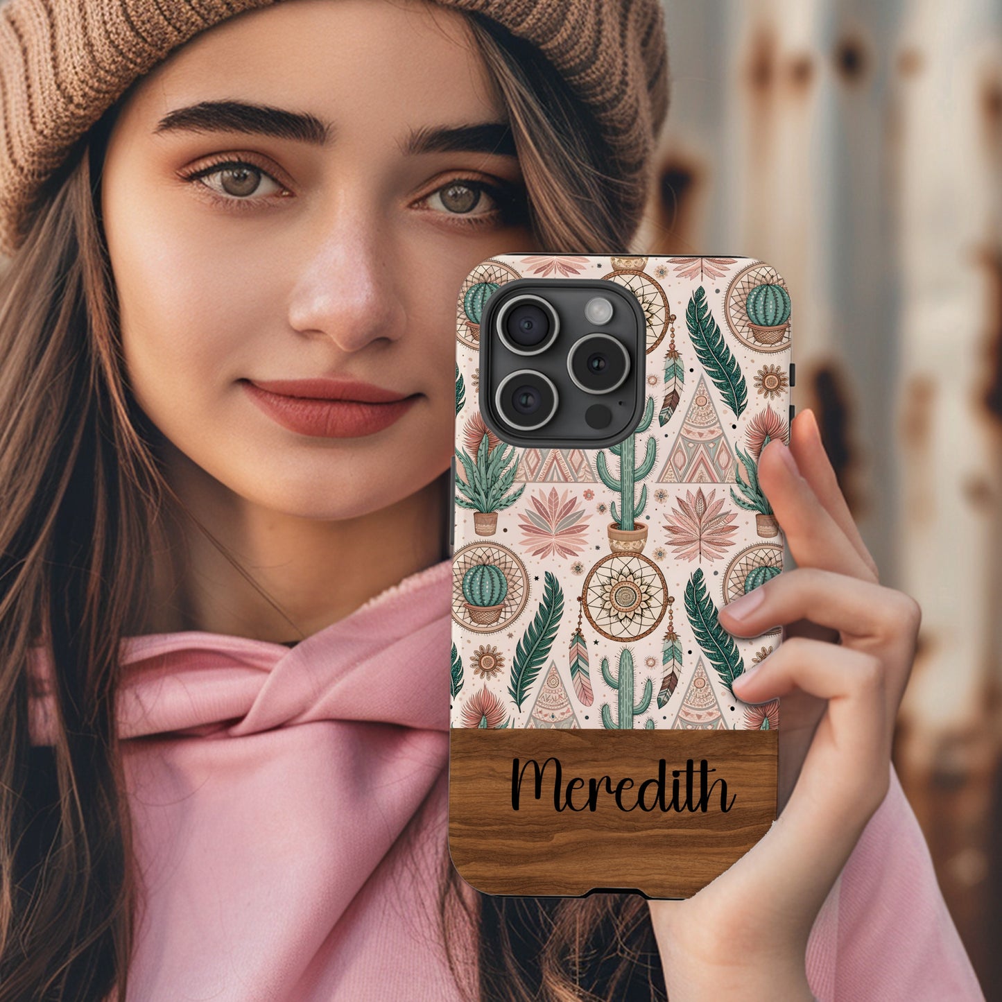 Dreamcatcher and Cactus Personalized Phone Case