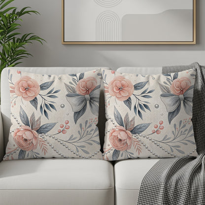 Elegant Floral Design Throw Pillow Set for Home Decor
