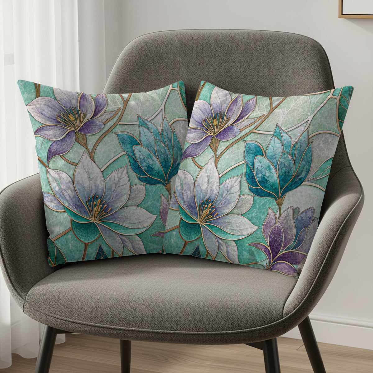 Colorful Floral Throw Pillow Set for Home Decor