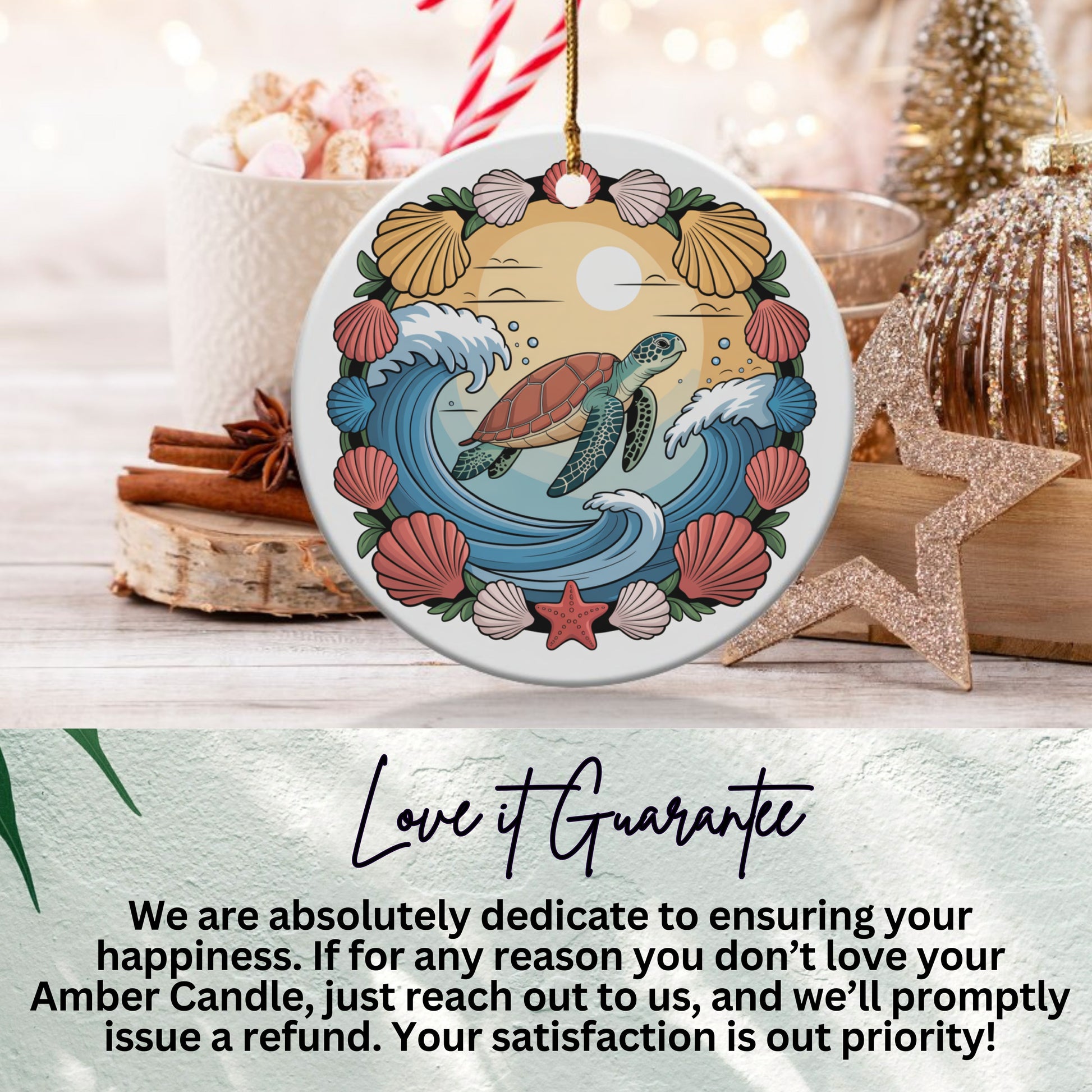 Coastal Turtle Motif Oceanic Decorative Ornament product type