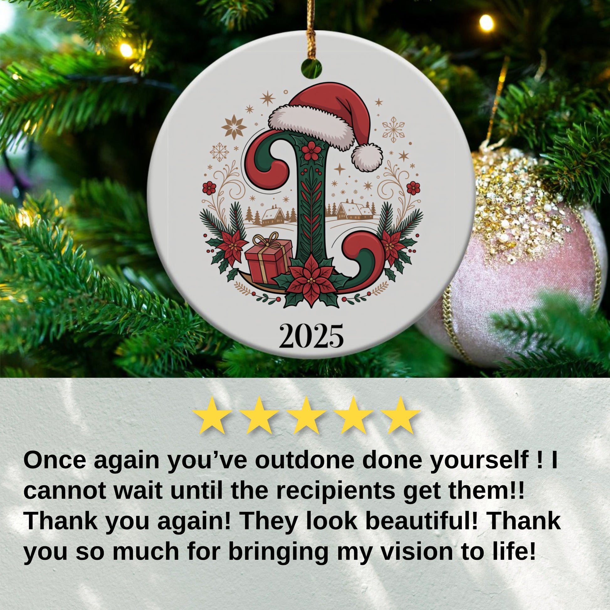 Personalized 2025 Christmas Tree Ornament product type