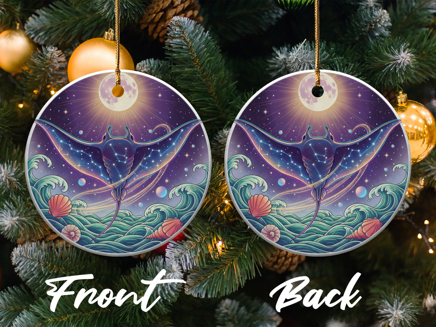 Illuminated Stingray Christmas Ornament product