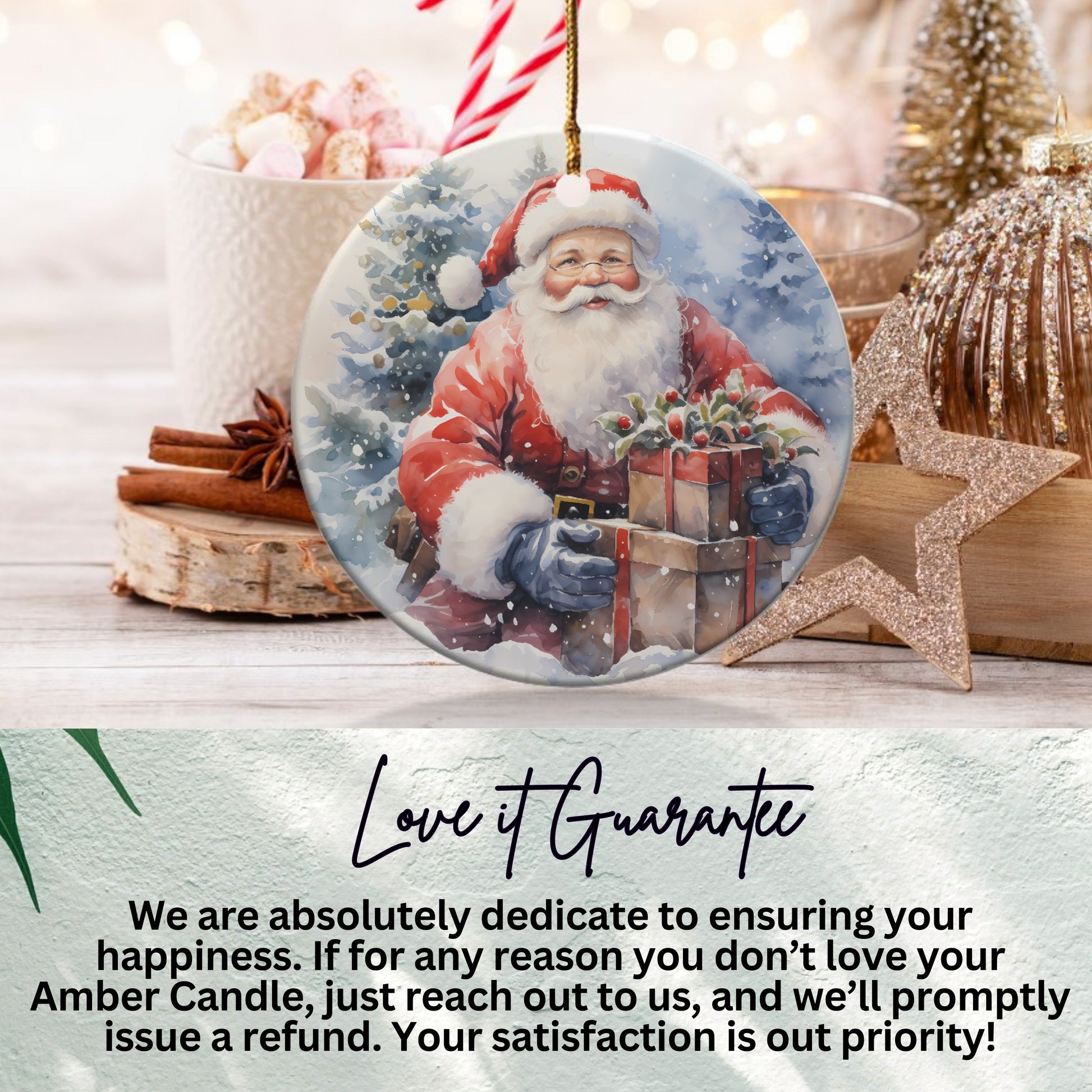 Festive Santa with Gift Bags Christmas Ornament product