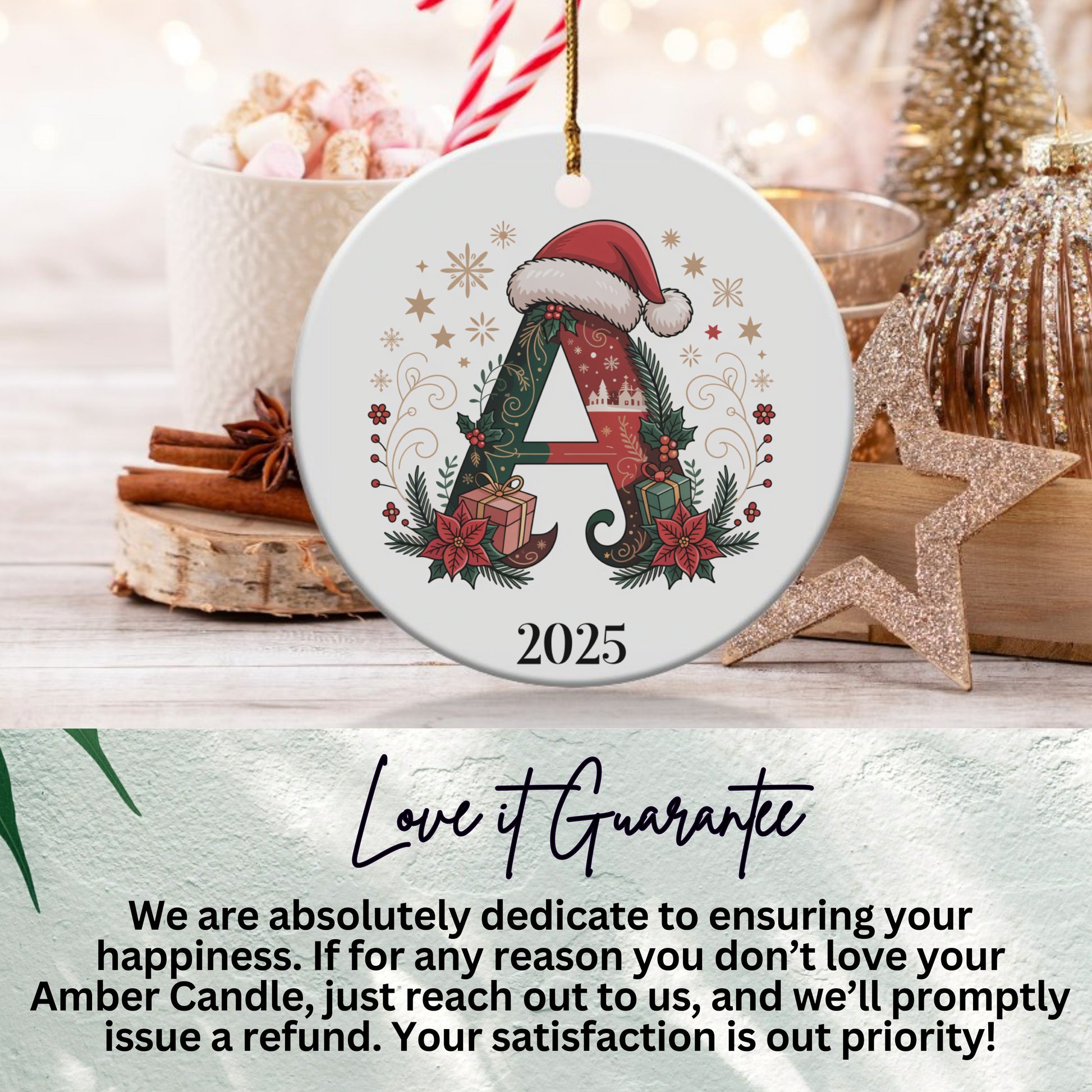 2025 Festive Monogrammed Holiday Ornament product type