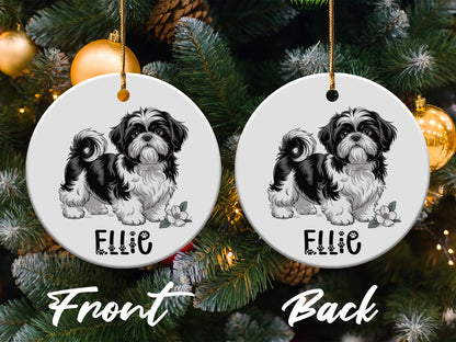 Personalized Dog Illustration Christmas Ornament product