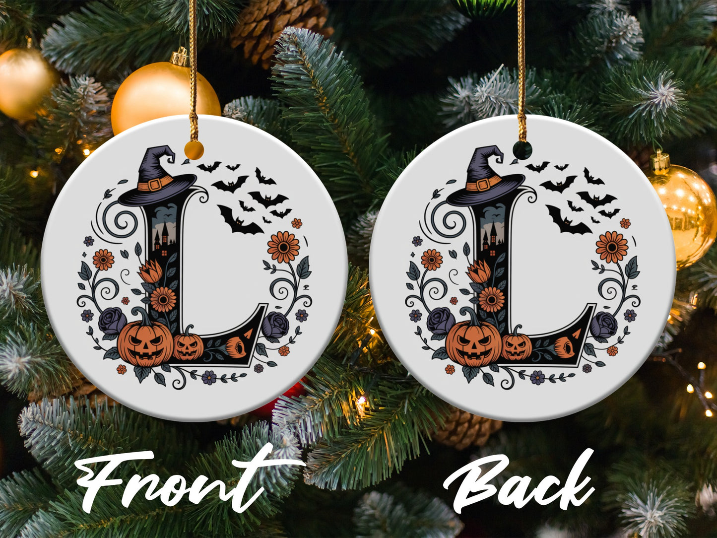 Festive Halloween Themed Initial L Ornament product