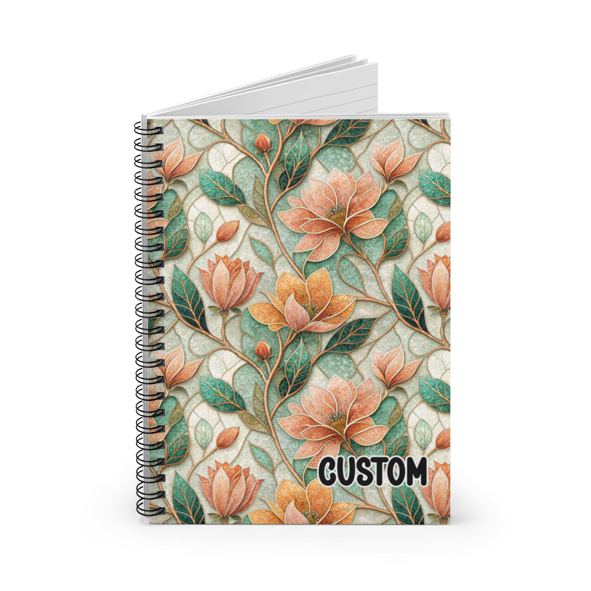 Custom Floral Design Spiral Notebook Customizable