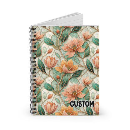 Custom Floral Design Spiral Notebook Customizable