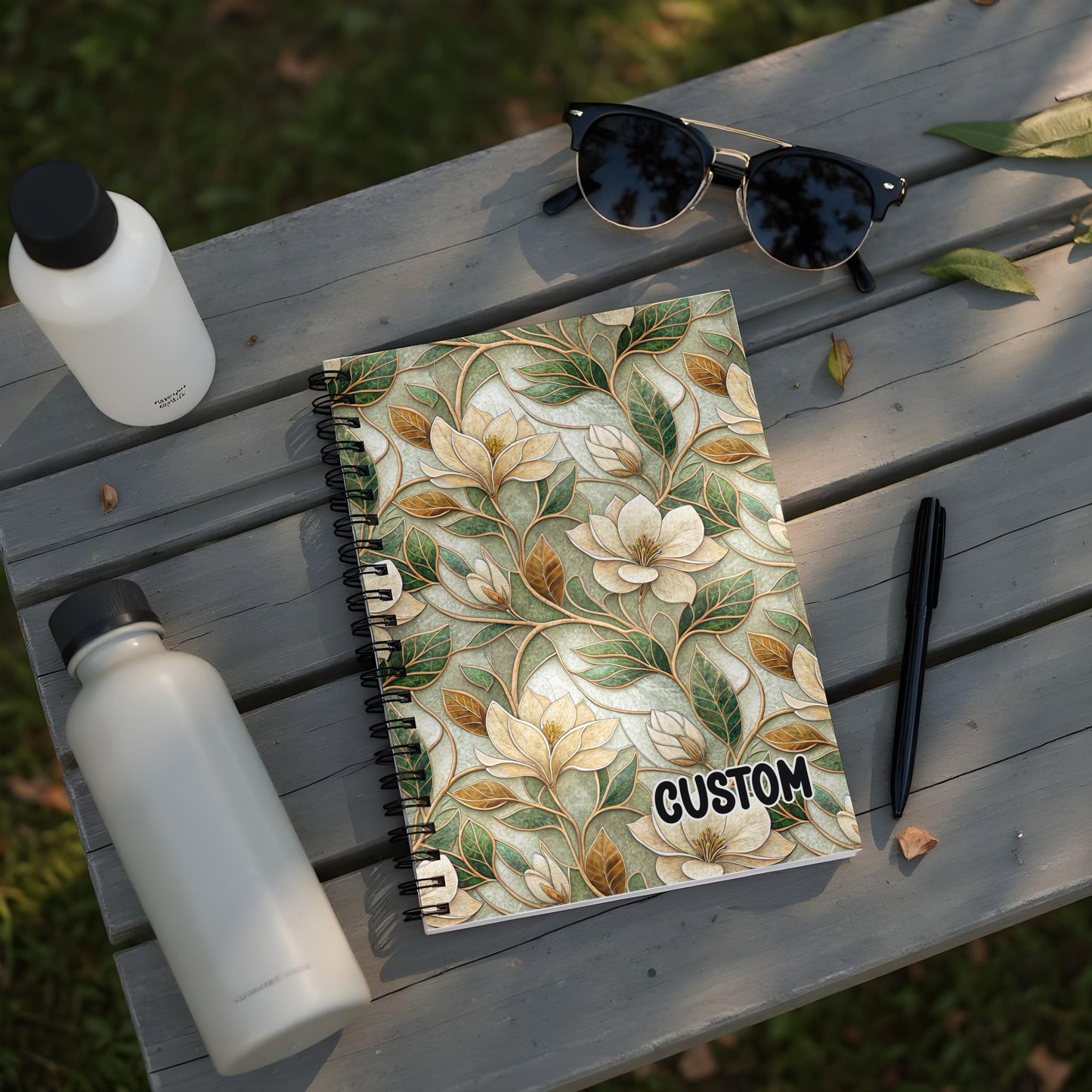 Custom Floral Design Spiral Bound Notebook