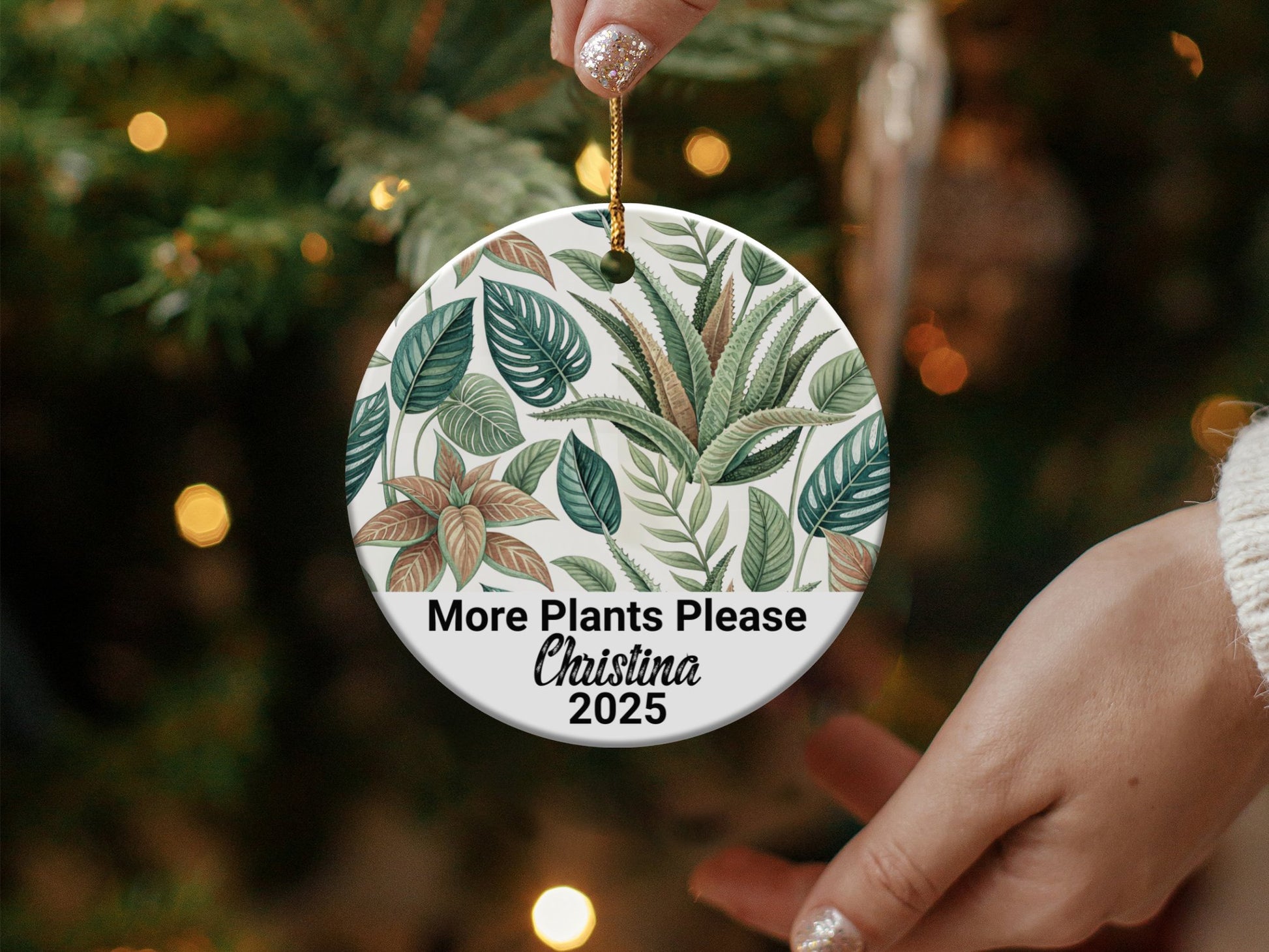 Personalized More Plants Please Ornament product