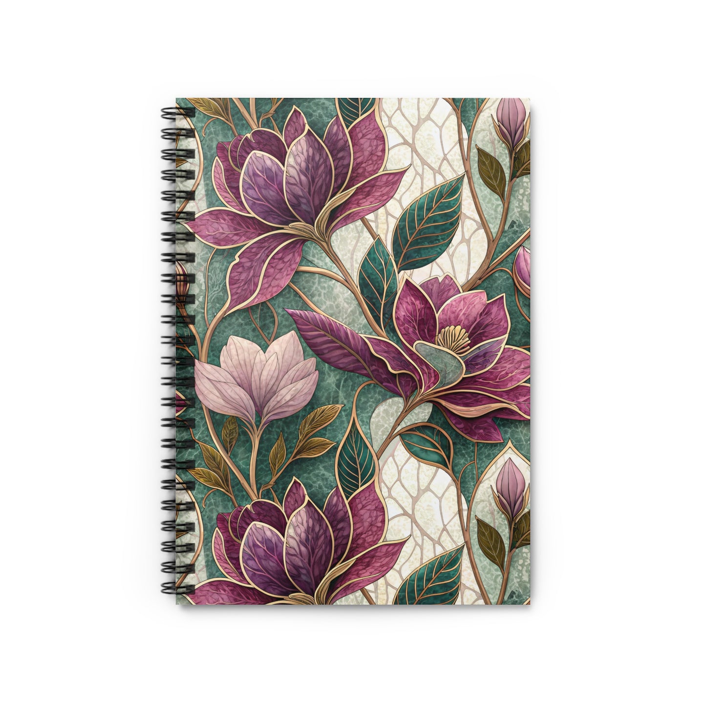 Elegant Purple Floral Spiral Notebook Product