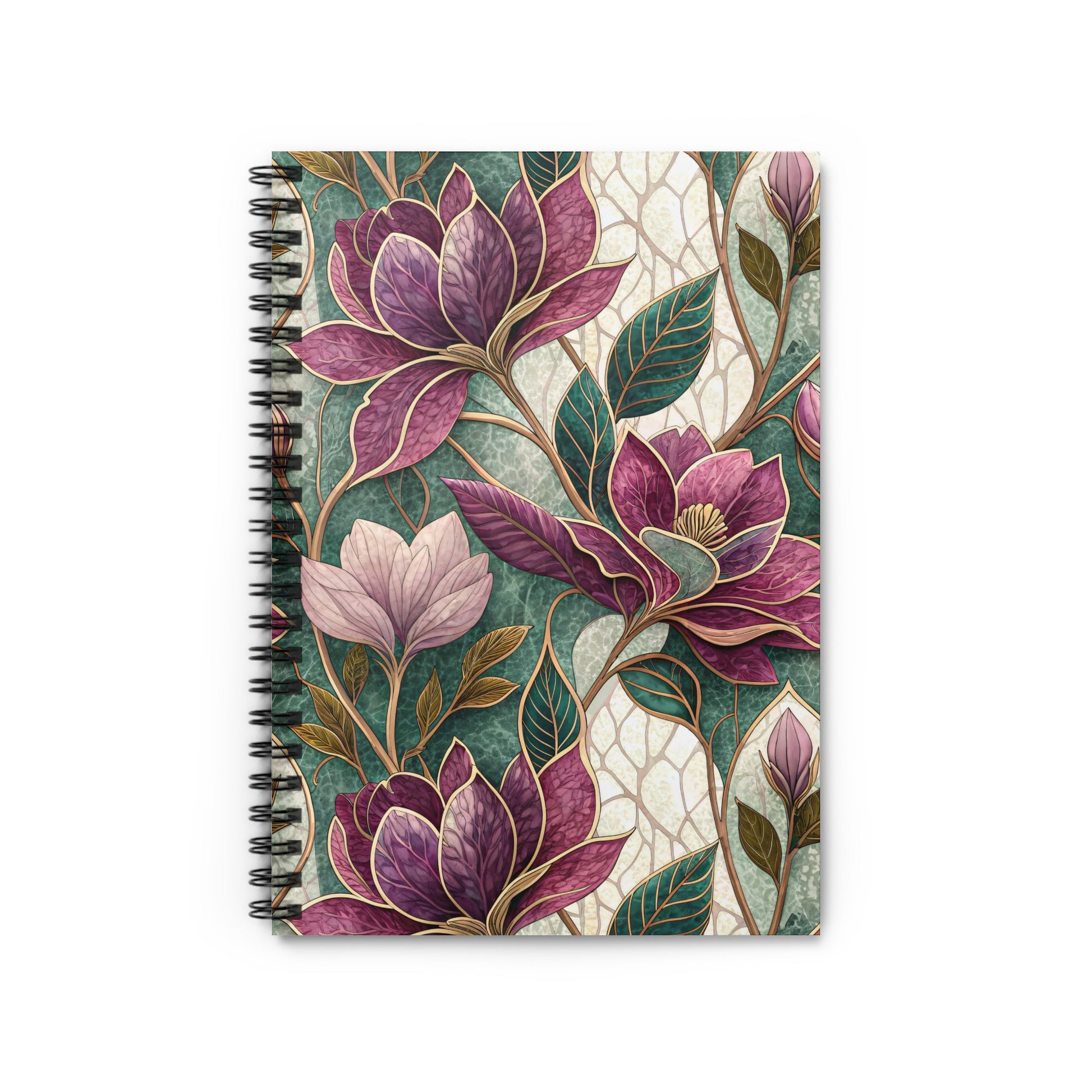 Elegant Purple Floral Spiral Notebook Product