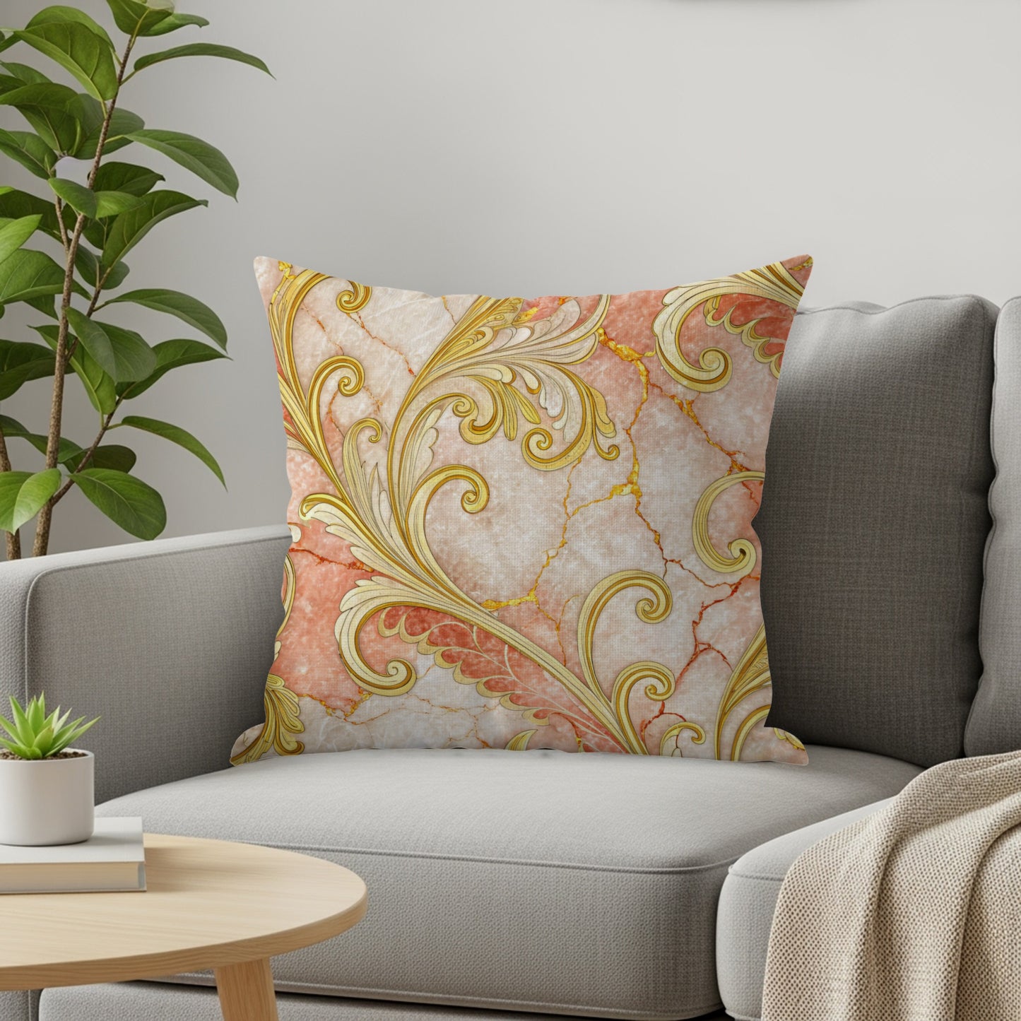 Elegant Baroque Spiral Pattern Decorative Pillow