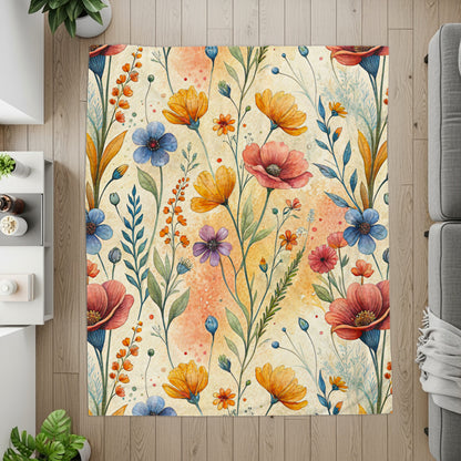 Colorful Watercolor Flowers Botanical Pattern Design - Walk Greener