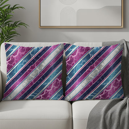 Diagonal Lightning and Stripe Patterned Design Throw Pillows - Walk Greener
