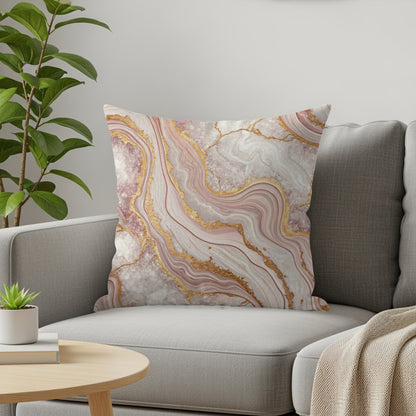 Marble Effect Design Throw Pillow Decorative Cushion