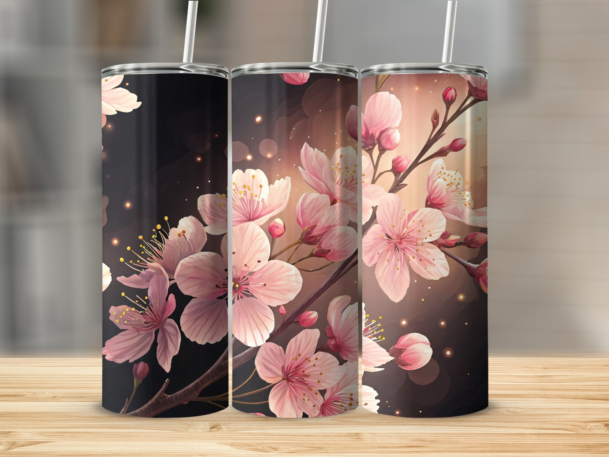 Elegant Sakura Blossom Design Insulated Tumbler