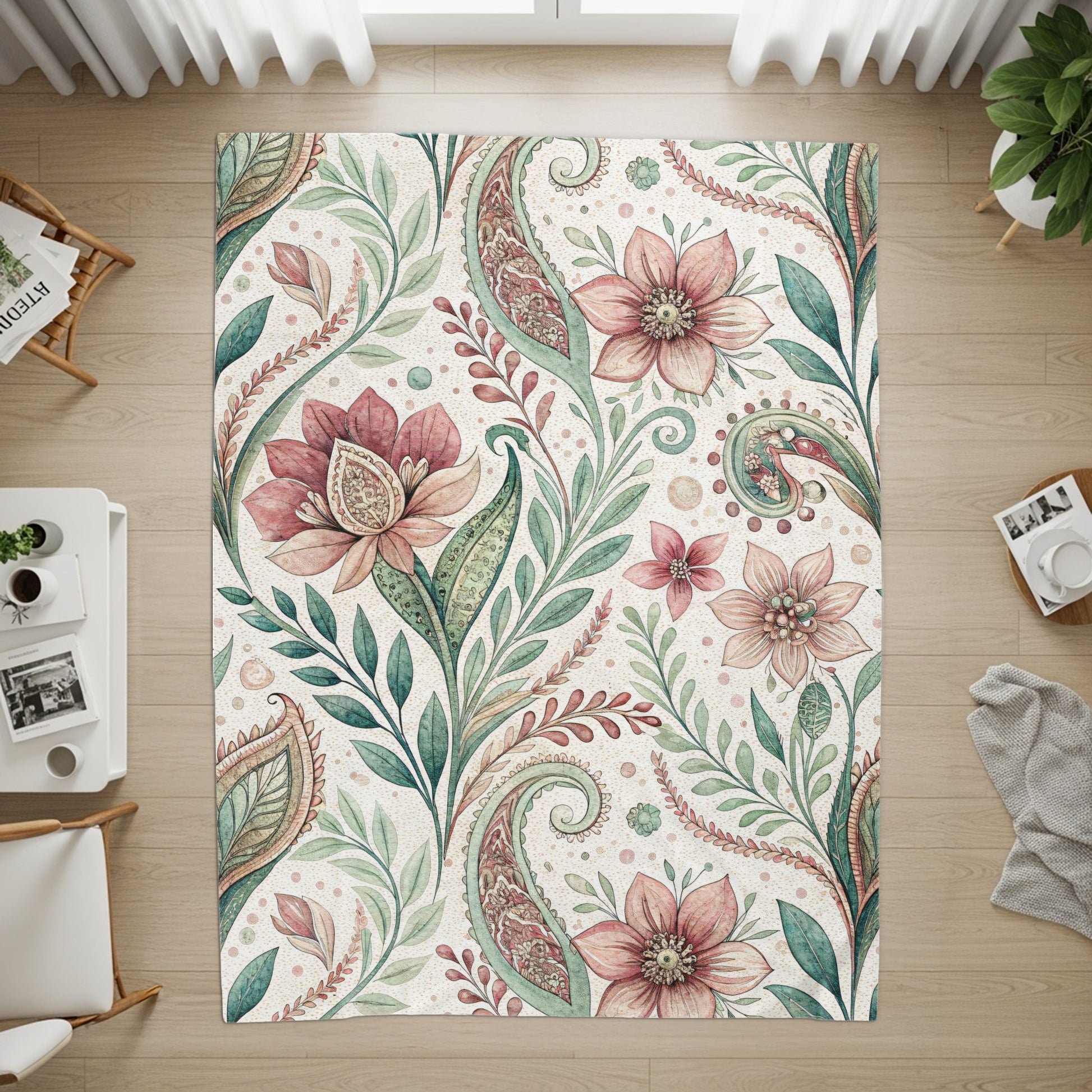 Elegant Blooms Watercolor Floral Design Pattern Style - Walk Greener