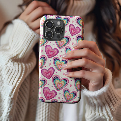 Heart Pattern with Custom Name Valentines Day Gift Custom Phone Case - Walk Greener