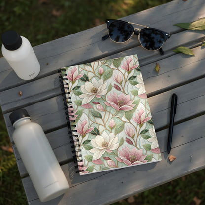 Floral Patterned Spiral Bound 8x10 Inch Notebook