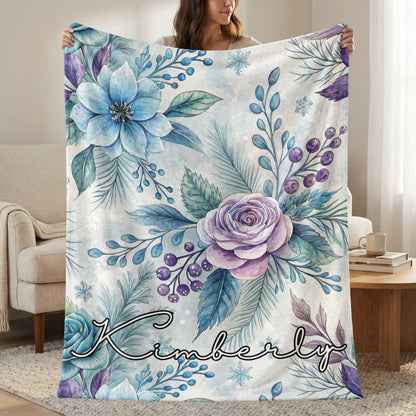 Floral Personalized Blanket Featuring Kimberly's Name