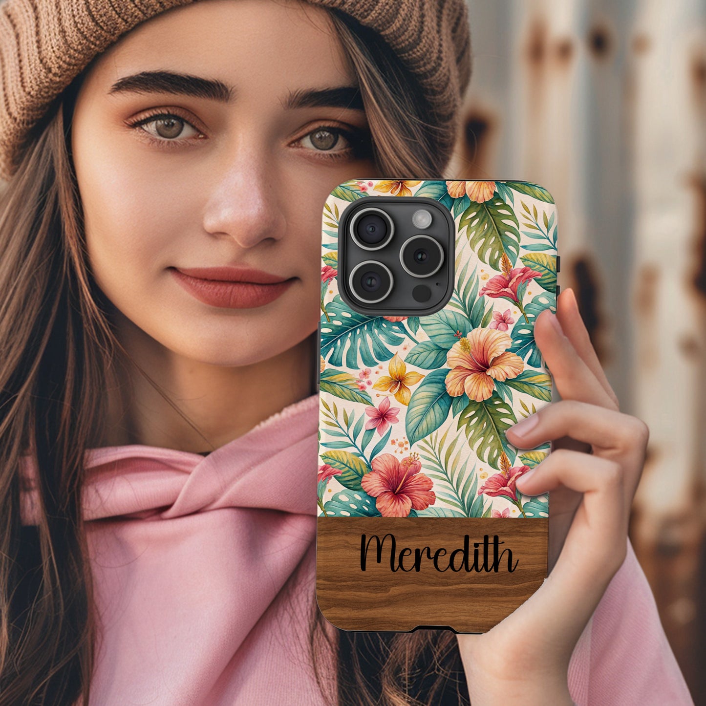 Personalized Floral Tropical Design Phone Case