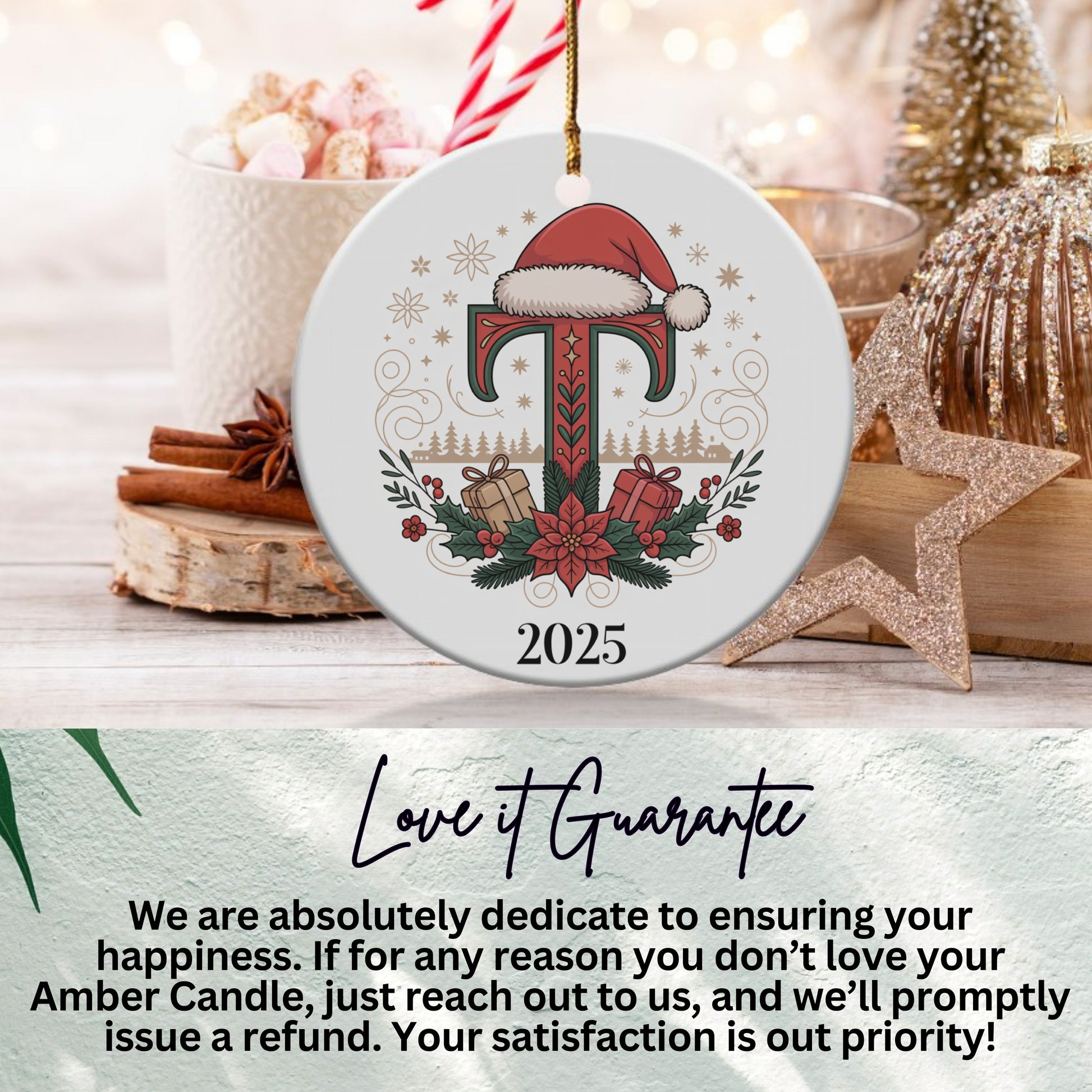 Festive Christmas Ornament with Santa Hat Design product