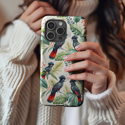 Tropical Cockatoo Birds Among Green Leaves With Custom Name - Walk Greener