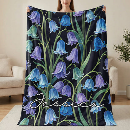 Customizable Floral Design Blanket with Jessica Text