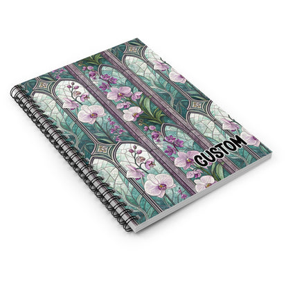 Floral Stained Glass Window Design Custom Notebook