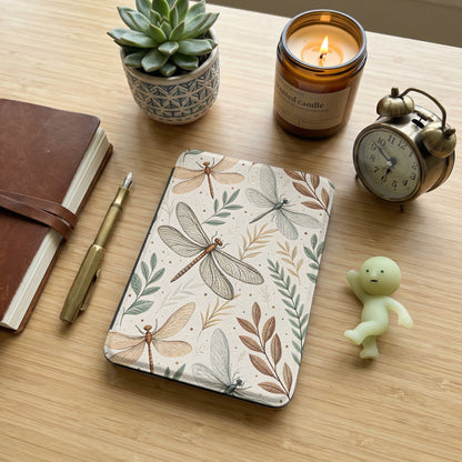 Dragonfly Pattern Notebook with Botanical Elements
