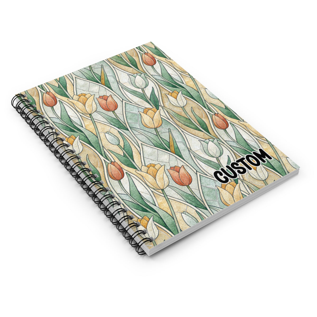 Custom Floral Spiral Bound Tulip Notebook