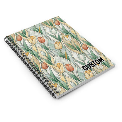 Custom Floral Spiral Bound Tulip Notebook