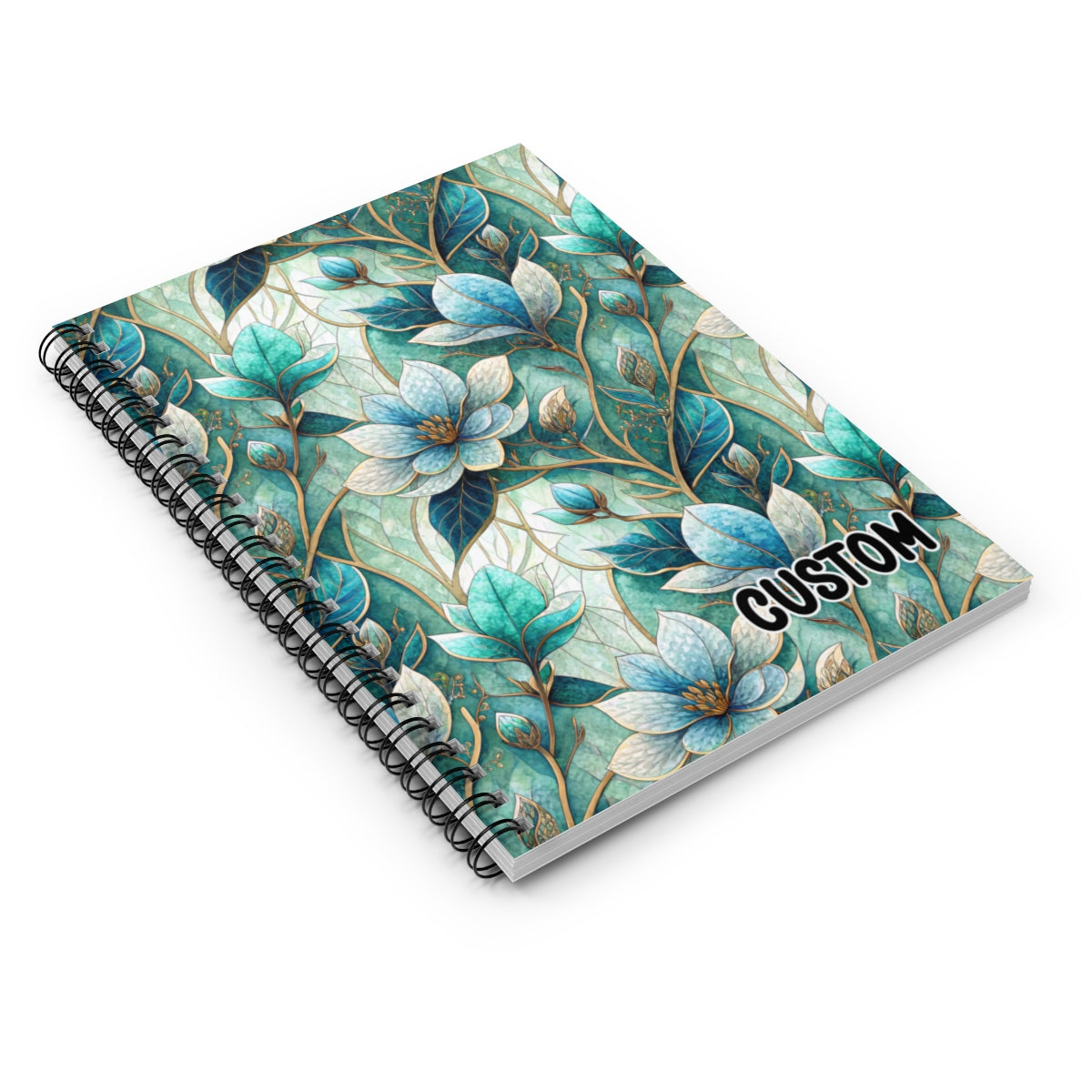 Elegant Floral Design Custom Spiral Notebook