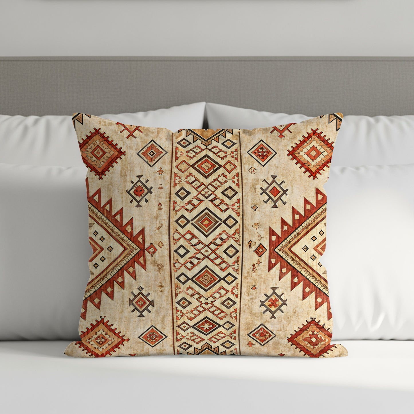 Geometric Tribal Patterned Decorative Pillow Cover