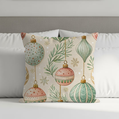Pastel Repeat Pattern on Beige Background Throw Pillows - Walk Greener
