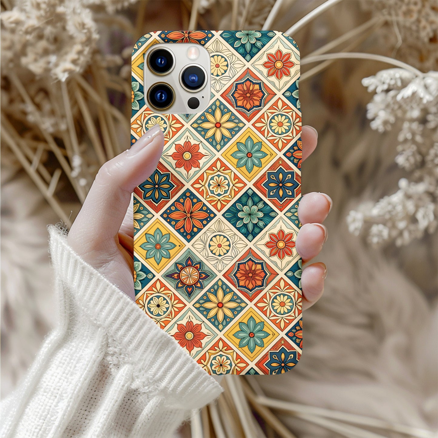 Colorful Geometric Floral Pattern Phone Case