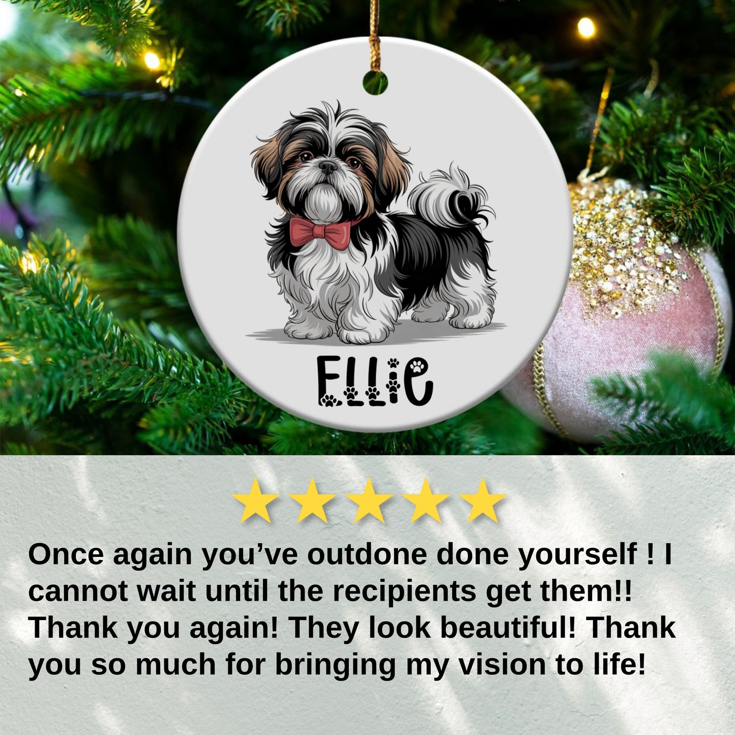 Personalized Dog Name Christmas Ornament product