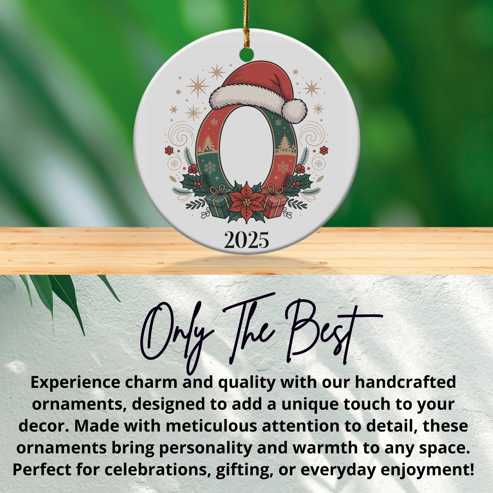 Christmas Ornament with Santa Hat and 2025 product type