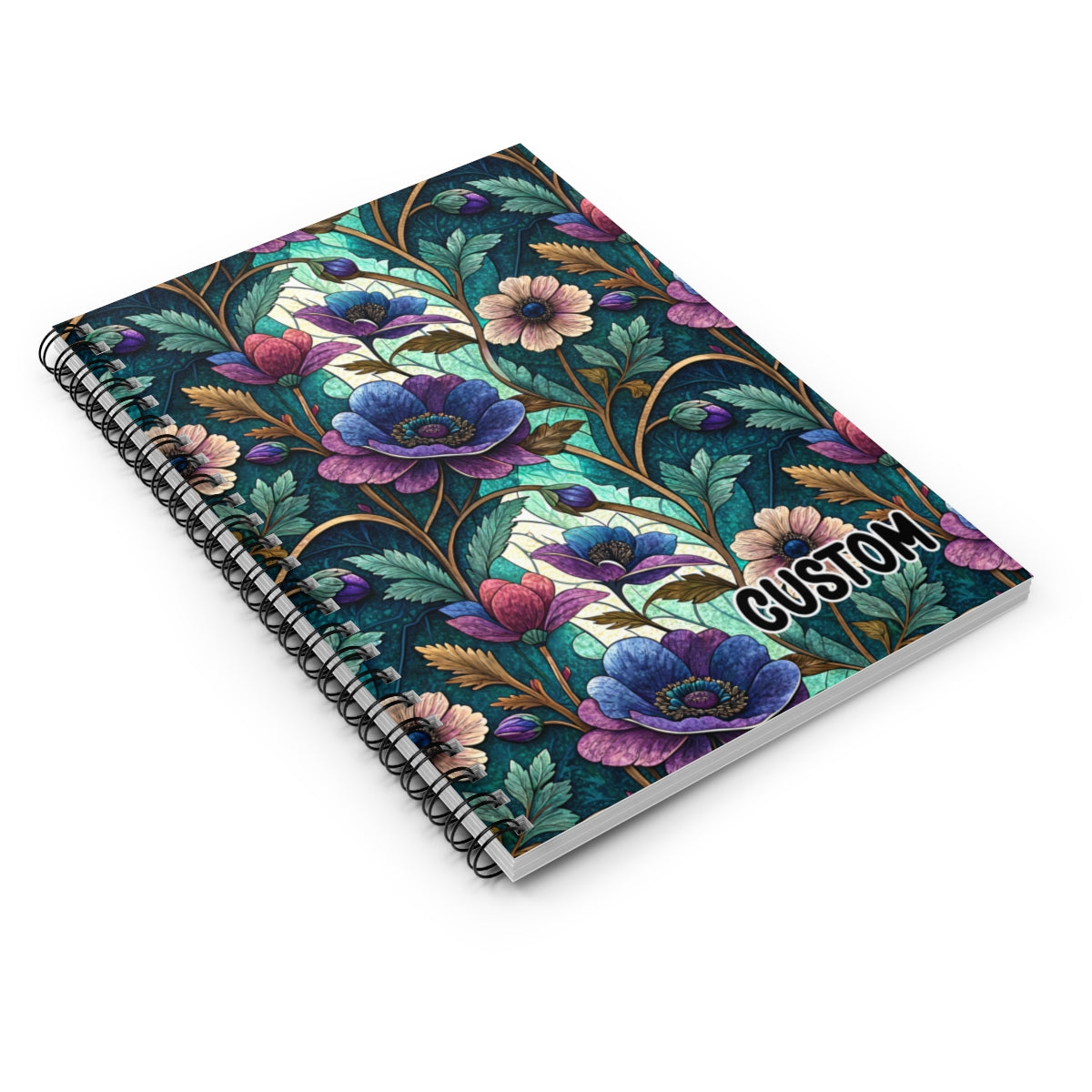 Custom Floral Design Spiral Bound Notebook