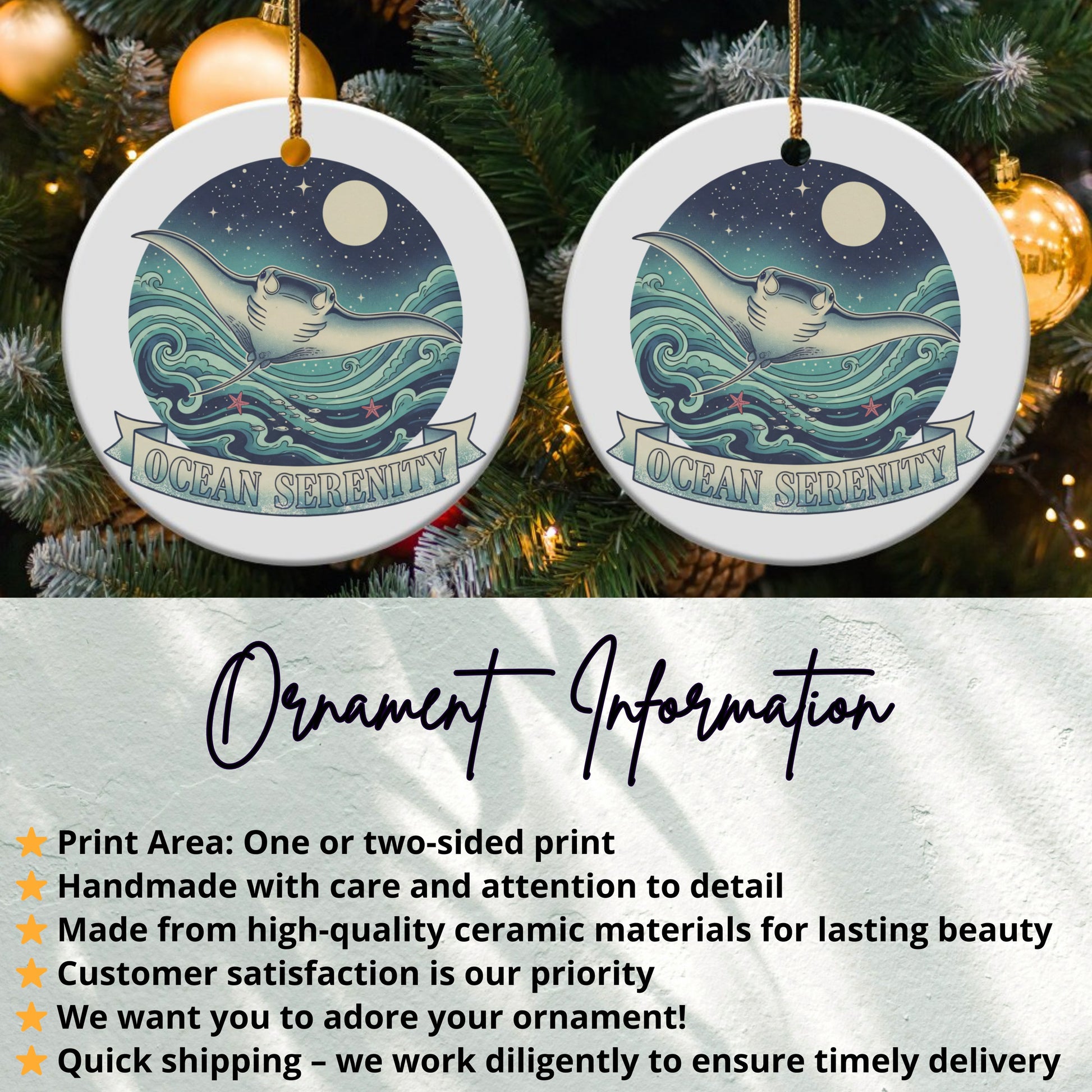 Ocean Serenity Ornament beautiful and unique product