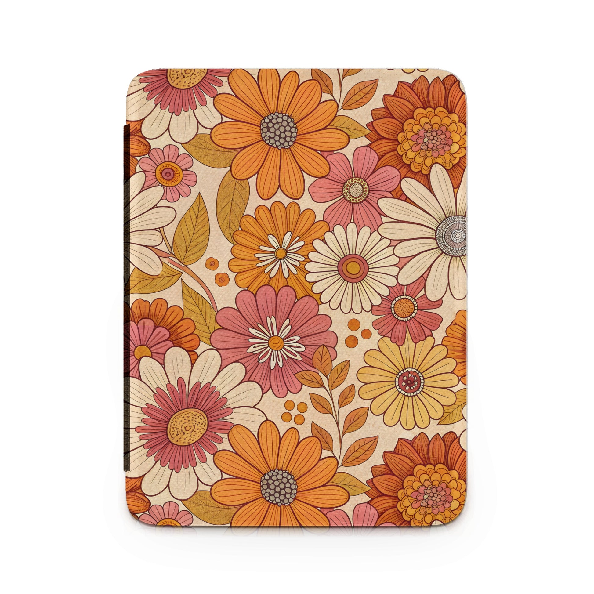Vibrant Floral Pattern with Orange and Pink Blooms Sleeve