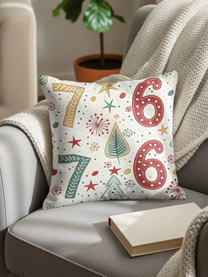 Holiday Season Six and Seven Patterned Christmas Tree Throw Pillows - Walk Greener