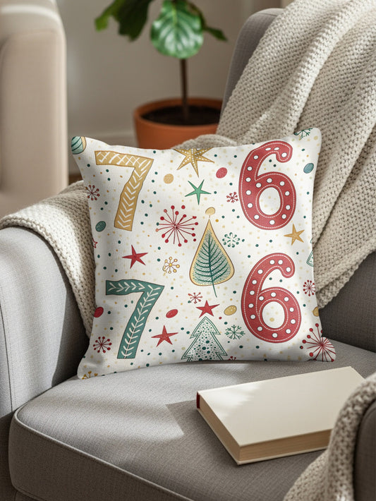 Holiday Season Six and Seven Patterned Christmas Tree Throw Pillows - Walk Greener